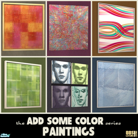 Sims 2 — The *Add Some Color* Paintings set by BetterbeSim — Set of six paintings. Matching the colors of all the *Add