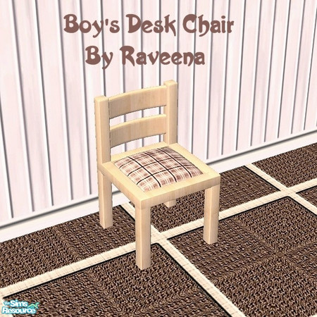 Sims 2 — Boy's Desk Chair by Raveena — You must download Dincer's mesh for this object to work in your game. Download the