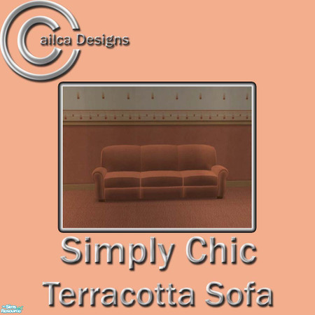 Sims 2 — Simply Chic Terracotta Sofa by Cailca — A living/dining room set that matches my Simply Chic Walls. The