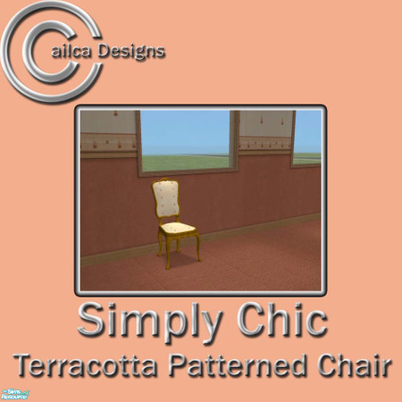 Sims 2 — Simply Chic Terracotta Patterned Chair by Cailca — A living/dining room set that matches my Simply Chic Walls.