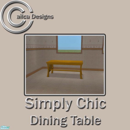 Sims 2 — Simply Chic Dining Table by Cailca — A living/dining room set that matches my Simply Chic Walls. The furniture