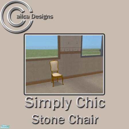 Sims 2 — Simply Chic Stone Chair by Cailca — A living/dining room set that matches my Simply Chic Walls. The furniture