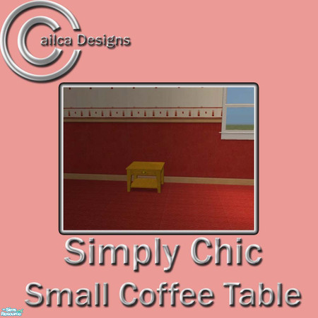 Sims 2 — Simply Chic Small Coffee Table by Cailca — A living/dining room set that matches my Simply Chic Walls. The