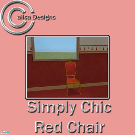 Sims 2 — Simply Chic Red Chair by Cailca — A living/dining room set that matches my Simply Chic Walls. The furniture