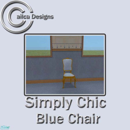 Sims 2 — Simply Chic Blue Chair by Cailca — A living/dining room set that matches my Simply Chic Walls. The furniture