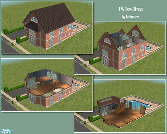 Sims 2 — 1 Willow Street by MsBarrows — I wanted to see how nice a house I could build on the very small lots introduced
