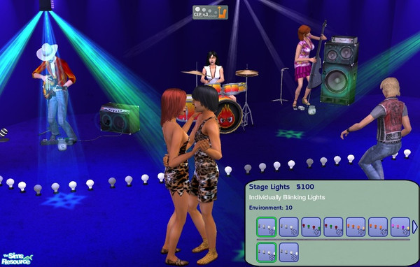Sims 2 — Animated Stage Lights by Dr Pixel — Sequentially Blinking Stage Lights - These are not "real" lights,