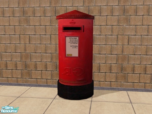 Sims 2 — Free-standing British Postbox by vector_prft — Red british postbox, free standing. TSRAA, use freely in uploaded