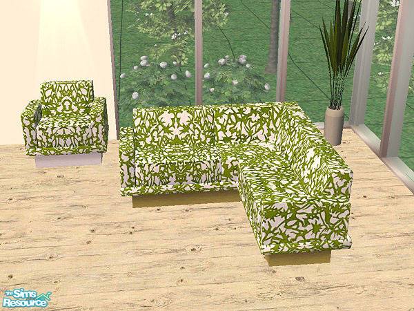 Sims 2 — Sectional green coral by linegud — Love those sectional sofas but want to spice them up a little... Then choose