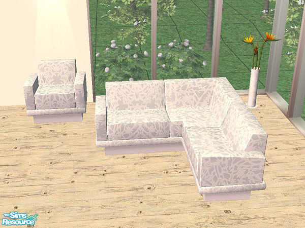 Sims 2 — Sectional white coral by linegud — Love those sectional sofas but want to spice them up a little... Then choose