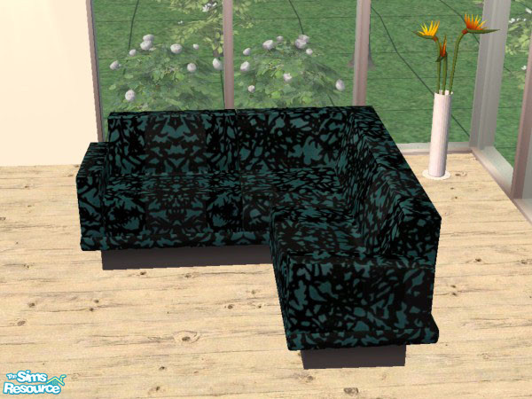 Sims 2 — Sectional black coral by linegud — Love those sectional sofas but want to spice them up a little... Then choose