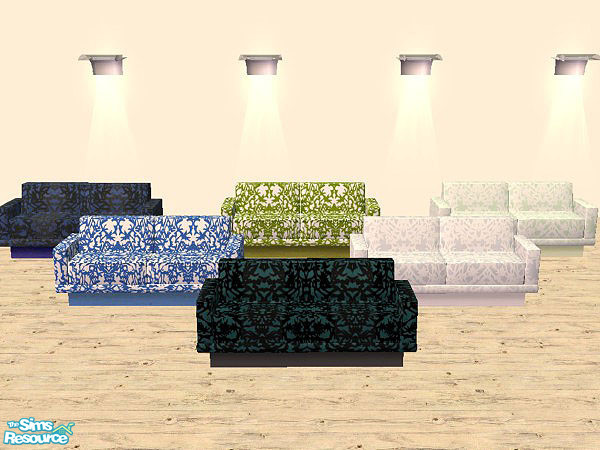 Sims 2 — Sectionals with coral pattern by linegud — Love those sectional sofas but want to spice them up a little... Then