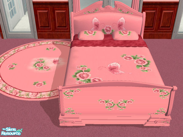 Sims 2 — Butterfly Bedding by mysteriousgirl — Butterfly Bedding,part of set which includes Curtians, Pictures, and a
