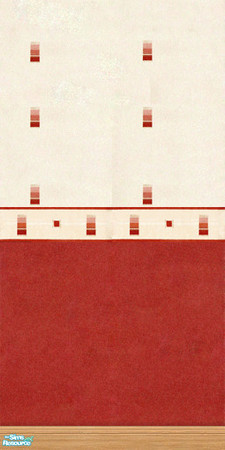 Sims 2 — Simply Chic Red 1 by Cailca — A set of walls with red detail and matching carpet. Also available in other
