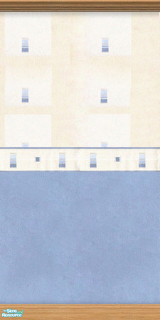 Sims 2 — Simply Chic Blue 2 by Cailca — A set of walls with blue detail and matching carpet. Also available in other