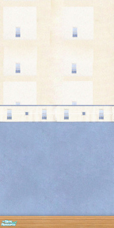 Sims 2 — Simply Chic Blue 1 by Cailca — A set of walls with blue detail and matching carpet. Also available in other