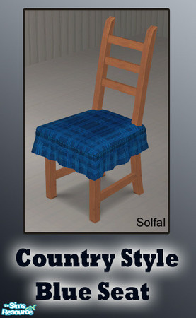 Sims 2 — CountryStyleBlueSeat by solfal — Blue seat colour option for my country dining chair