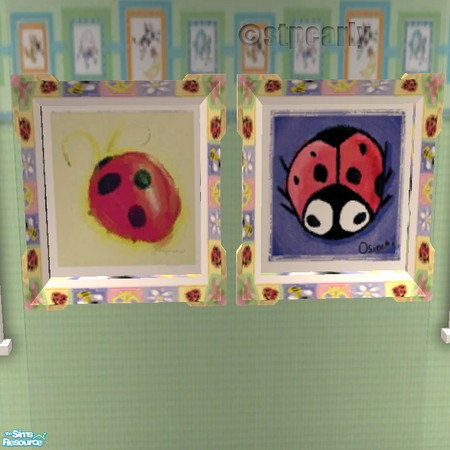 Sims 2 — Lady Bug Art Purple by STP Carly — Lady Bug Nursery set includes: crib, bedding, potty, high chair, rug,