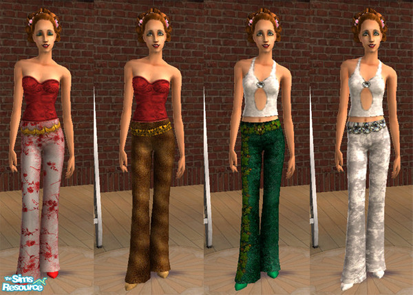 Sims 2 — Classy Pants by camelia111 — 4 pants with belts.