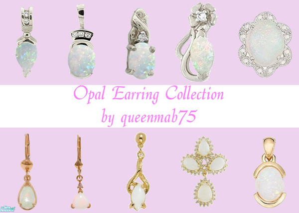 Sims 2 — Opal Earring Collection by queenmab75 — Opal earrings for your Sims!