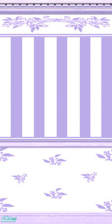 Sims 2 — TL - SM NoFlowersDeco Lavender Wallpaper by TabbyLou — Wallpaper with stripes & deco designed for the