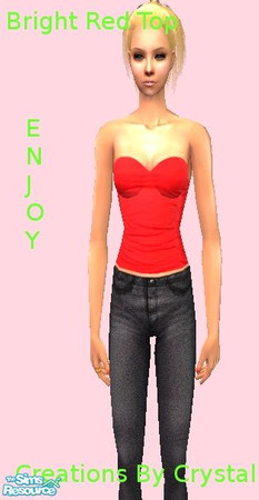 Sims 2 — Bright Red Top by crystal_89 — This is a mesh free Bright Red top, i hope you enjoy! :D Crystal