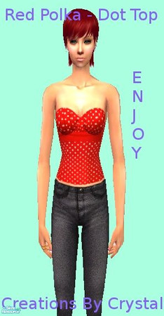 Sims 2 — Polka - Dot Top Red by crystal_89 — This is a mesh free Polka - Dot Red top, i hope you enjoy! :D Crystal