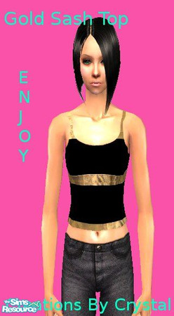 Sims 2 — Gold Sash Top by crystal_89 — This is a mesh free Gold Sash top, i hope you enjoy! :D Crystal
