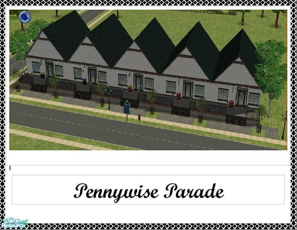 Sims 2 — Pennywise Parade by Lovelyjoolz — This beautifully quaint, old fashioned parade of shops is just perfect for