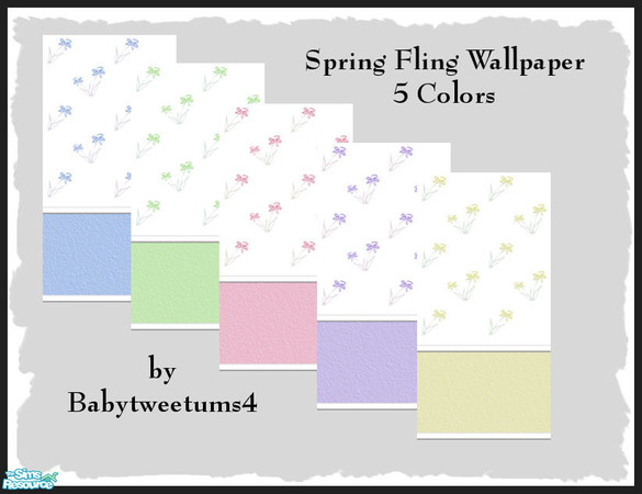 Sims 2 — Spring Fling Wallpaper by babytweetums4 — Here is a set of wallpaper ready for spring. Colors are blue, green,