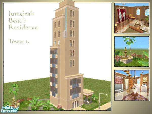 Sims 2 — Jumeirah Beach Residence - Tower 1. by senemm — The first tower which belongs to Jumeirah Beach Residence