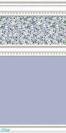 Sims 2 — jsf2CottageBPetiteFleurBlue by jsf — White, cottage style, beaded mouldings hold small floral patterned