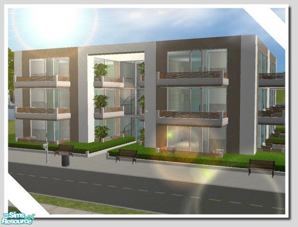 Sims 2 — Apartment 3 by kissme87 — Here we got a aparment with 12 apartment units. Cost from $1,633 to 1,699 $ . Its