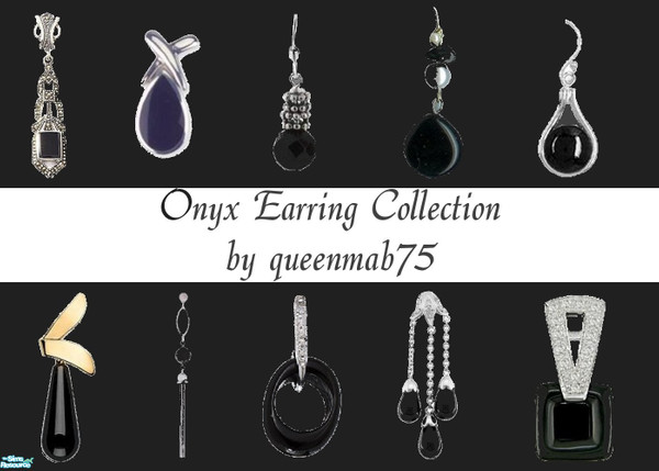 Sims 2 — Onyx Earring Collection by queenmab75 — Onyx earrings for your Sim!