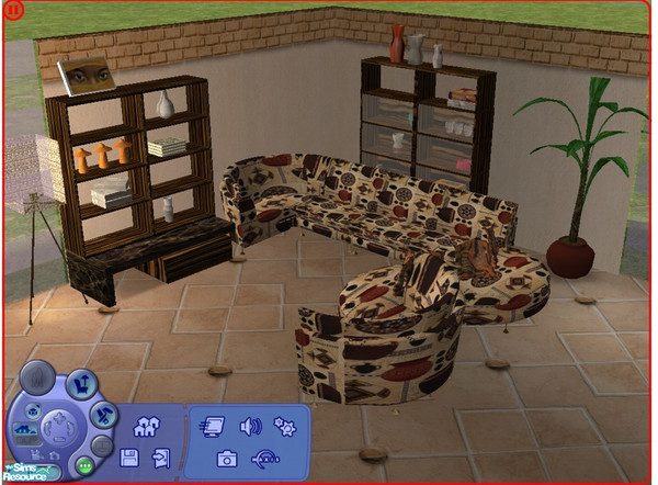 Sims 2 — 4ESFliving6 couleurs d'Afrique by wondernounou — I really love this living, so I've done another recolor for my