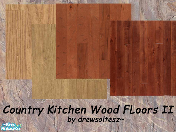 Sims 2 — Country Kitchen Wood Floors II by drewsoltesz — Four hardwood floors to decorate your country kitchen, or any