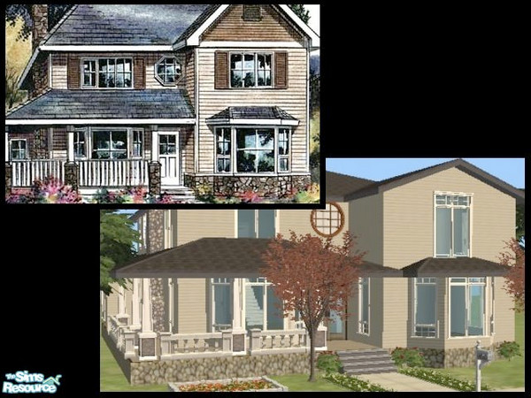 Sims 2 — Nanoc Architects - Plan M (4 beds, 3 baths) by m.jacquart — This four bedroom home features an open