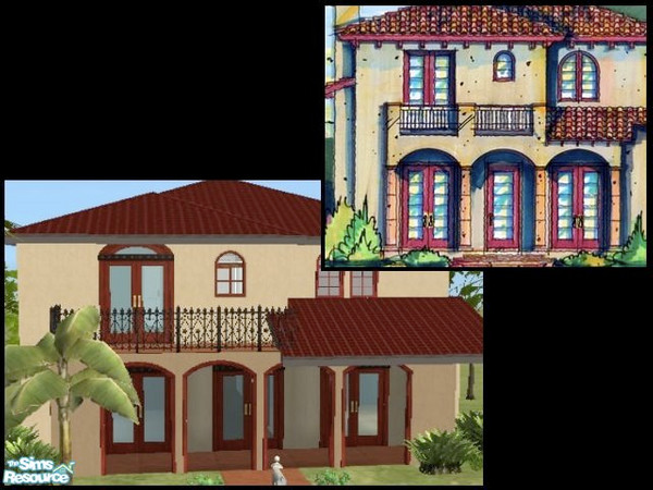 Sims 2 — Nanoc Architects - Plan N (4 beds, 3 baths) by m.jacquart — This southwestern style home boasts beautiful arched