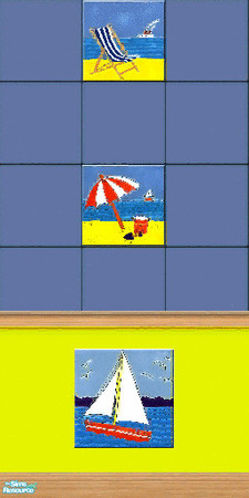 Sims 2 — Beach Tile 1 by TSR Archive — Part of a set of Beachy Bathroom Tiles. ** TSRAA Member **