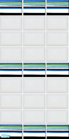 Sims 2 — Minty Stripes Tile 3 by TSR Archive — Part of a set of 4 Walls and 4 Floors to mix and match as you please. **