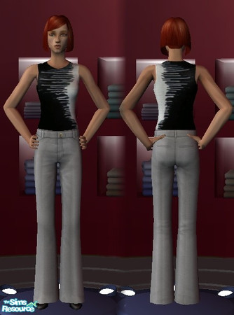 Sims 2 — Windswept splash top by law3 — A lovely black and white top, which looks as though the white has been splashed