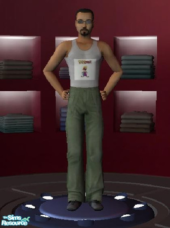 Sims 2 — Toonstruck T-shirt for male adult by simzrulez — Same as the ladies but for men! Tank top featuring Spike the