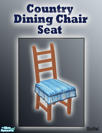 Sims 2 — Country Dining Chair Seat by solfal — Blue stripe colour option for the country dining chair