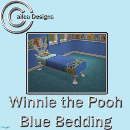 Sims 2 — Winnie the Pooh Blue Bedding by Cailca — A Bedroom/Nursery set in blue. To Match my Winnie the Pooh Walls.