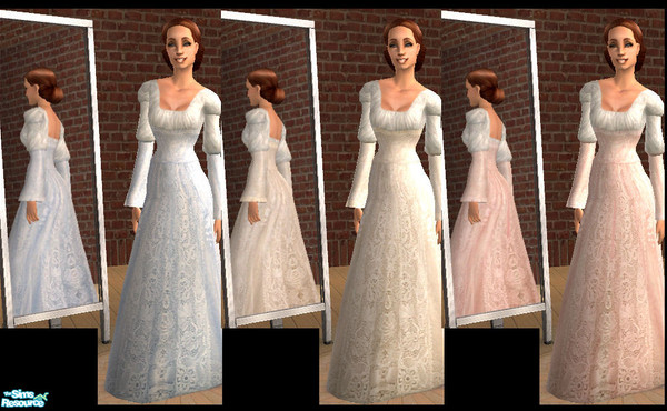 Sims 2 — Old Fashioned Night Gowns by cosmikchyc — I thought my vampiress looked a little weird rising out of her coffin