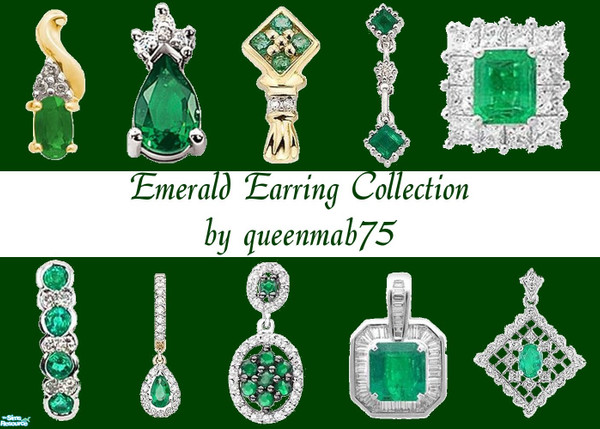 Sims 2 — Emerald Earring Collection by queenmab75 — Emerald Earrings for your Sim!