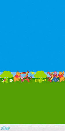 Sims 2 — Bright Winnie the Pooh Wall Set by Snowbelle — a set of bright walls featuring the modern style winnie the pooh