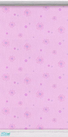 Sims 2 — Daisy wall set by Snowbelle — A set of pink and lilac walls with matching daisy design.