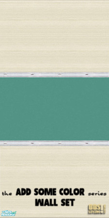 Sims 2 — *Add Some Color* Aqua & woodpanel by BetterbeSim — Add Some Color to your Sim's homes! This is the Wall set