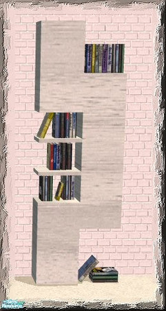 Sims 2 — Bright White Living - Bookcase by Waverly — A simple white living with your choice of gold or silver accents.